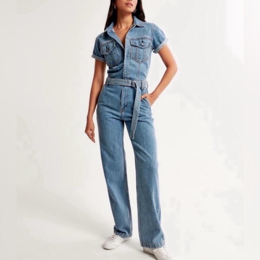 Abercrombie and Fitch Denim Jumpsuit NWT 8 Long